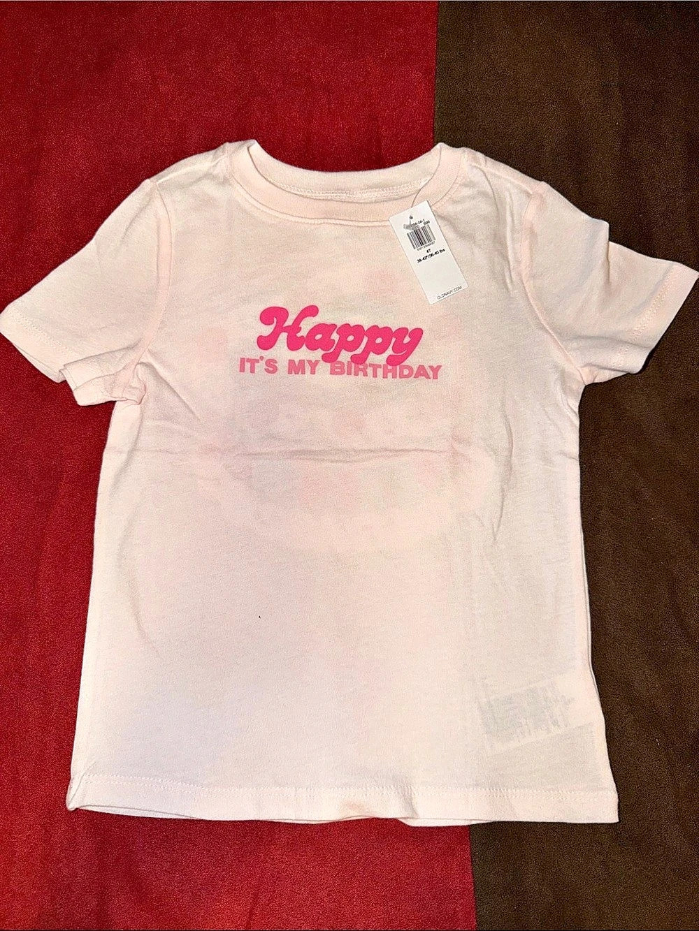 Old Navy Happy It's My Birthday Graphic Tee Pink